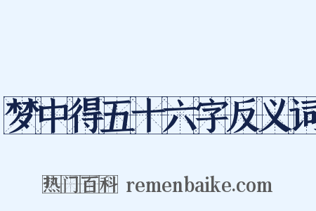 梦中得五十六字反义词是什么意思的图片